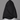 Black cotton fabric HoodieHat with black drawstring and loose fit bandana style. American made hat, adjustable hat, and unisex hood.