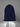 The original unisex HoodieHat with navy sweatshirt fabric, black drawstring and loose fit style. American made hat, adjustable hat, and unisex hood.